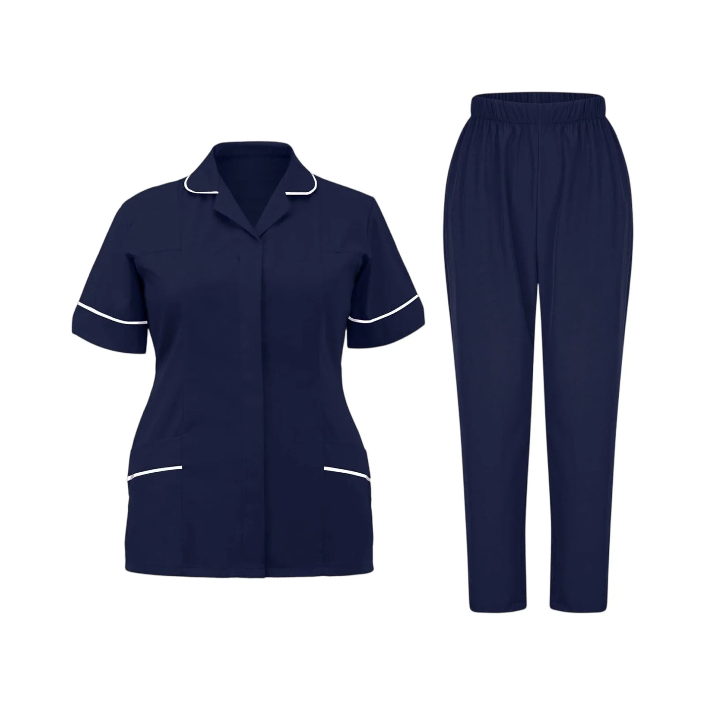 Eillysevens Womens Nurse Uniform Quick Dry VNeck Pocket Scrub Set