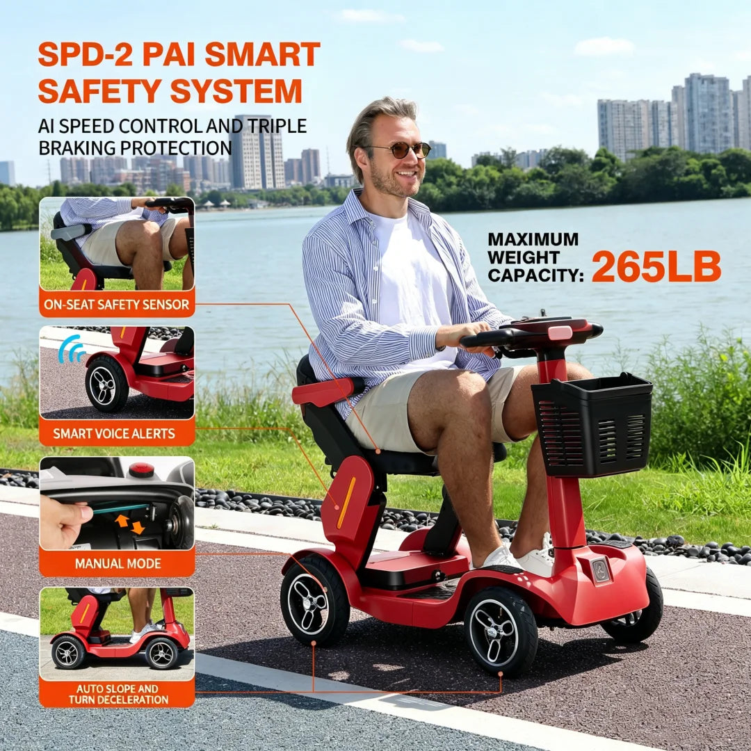Spd 2 Foldable All Terrain Mobility Scooter For Adults And Seniors