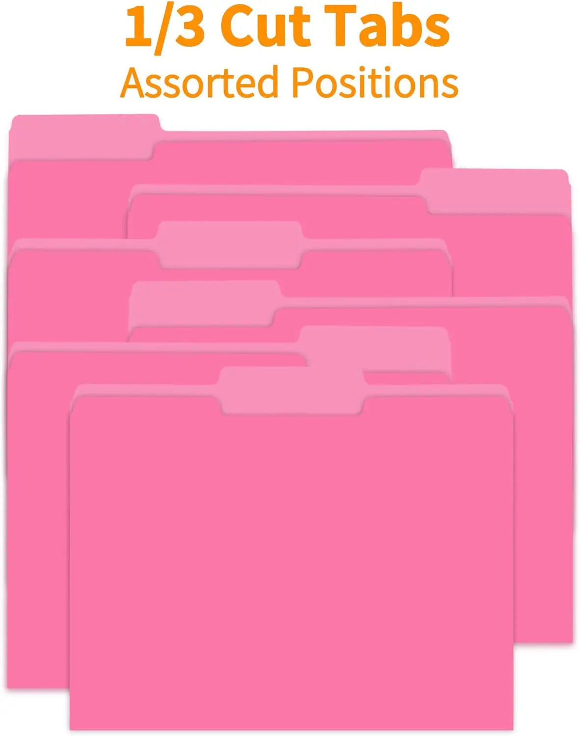 100 Pack File Folders With Durable One Third Cut Tabs