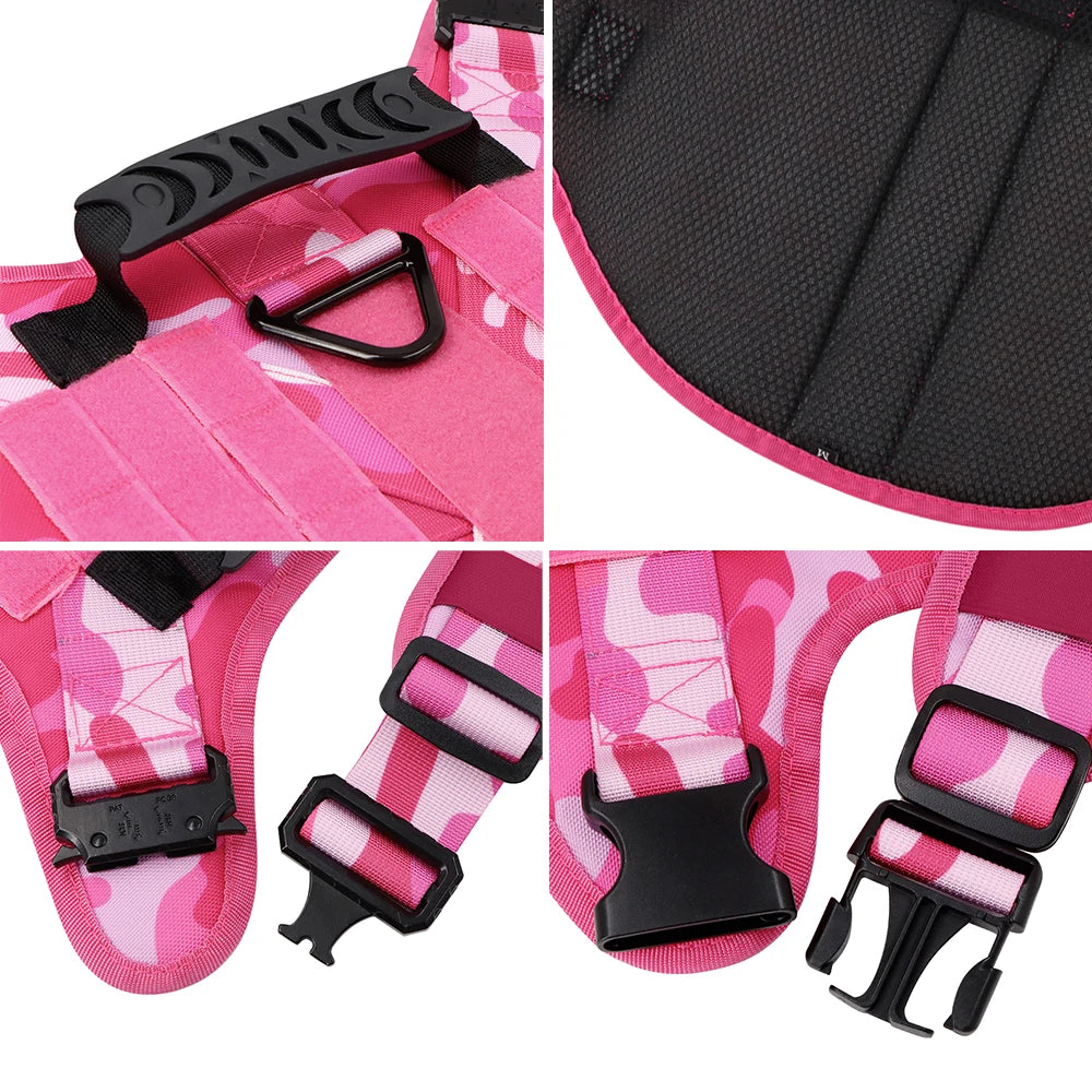 PETRAVEL Military Camouflage Dog Harness Adjustable Vest For Training