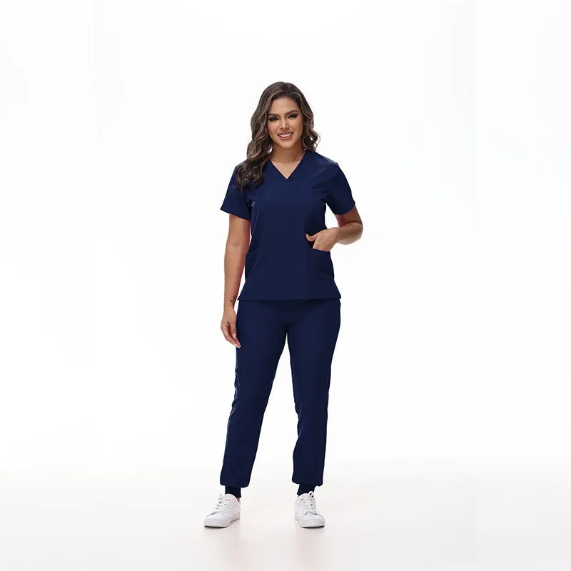 BAISITIMPLE Stretchy Medical Scrubs Uniform for Doctors and Nurses