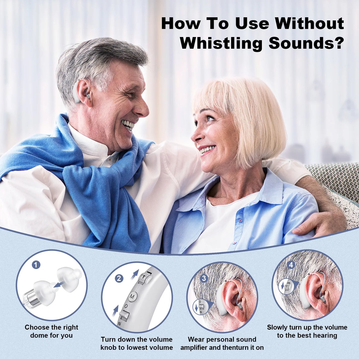 Kfcoptee Portable Rechargeable Behind The Ear Hearing Aids Sound Amplifiers
