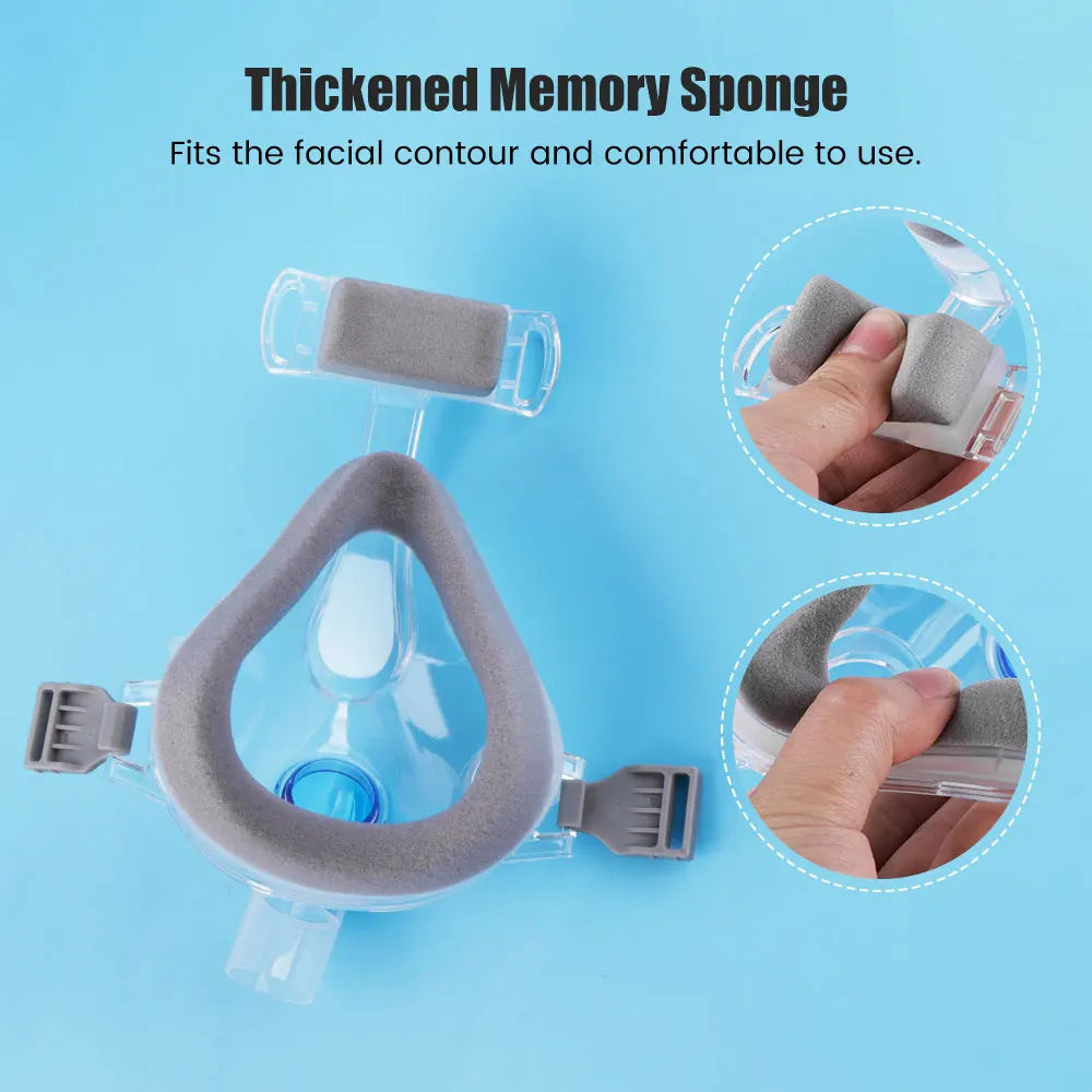 CPAP Apnea Mask For Auto Breathing Full Face Nasal Headgear