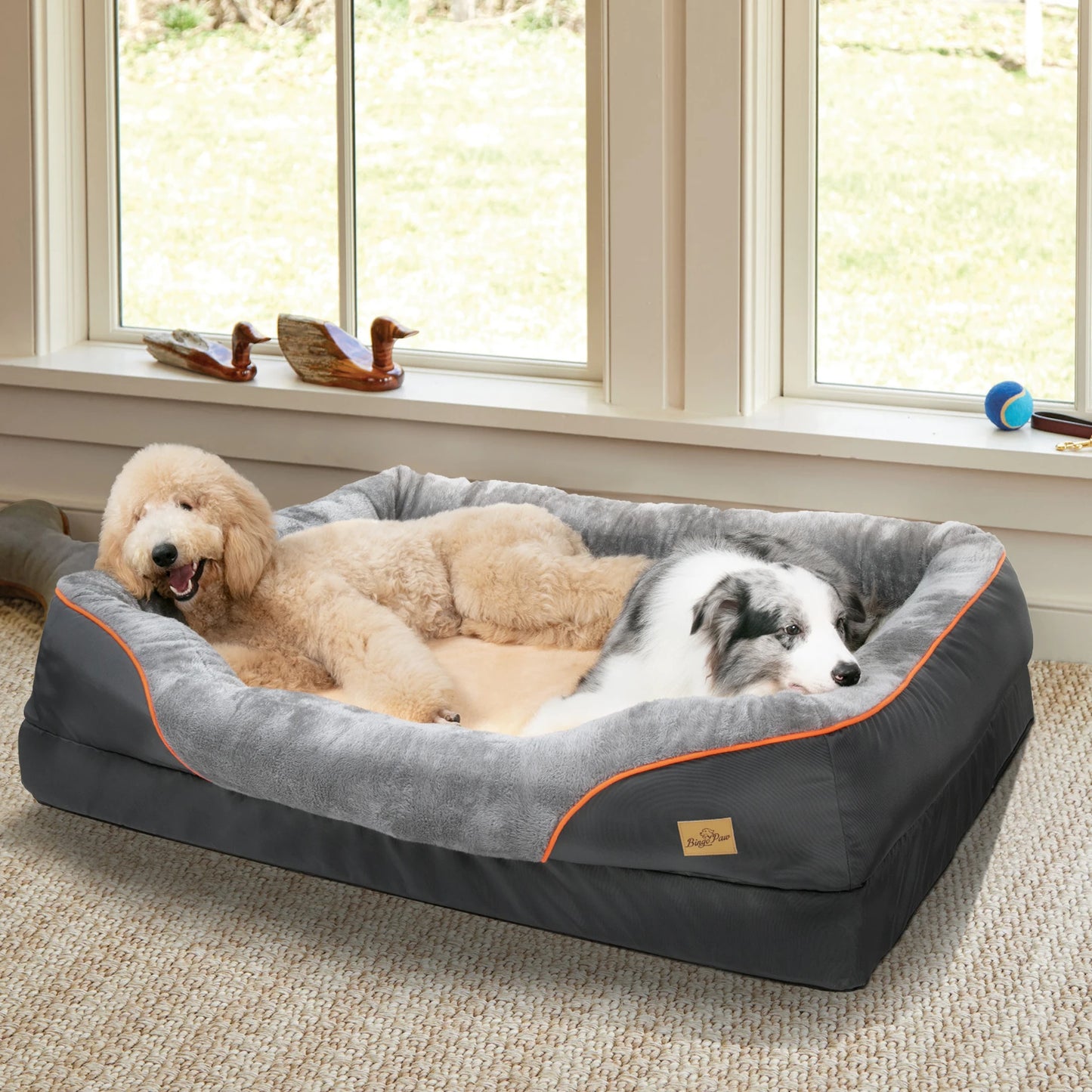 BINGOPAW Large Dog Bed With Removable Washable Cover Waterproof Foam