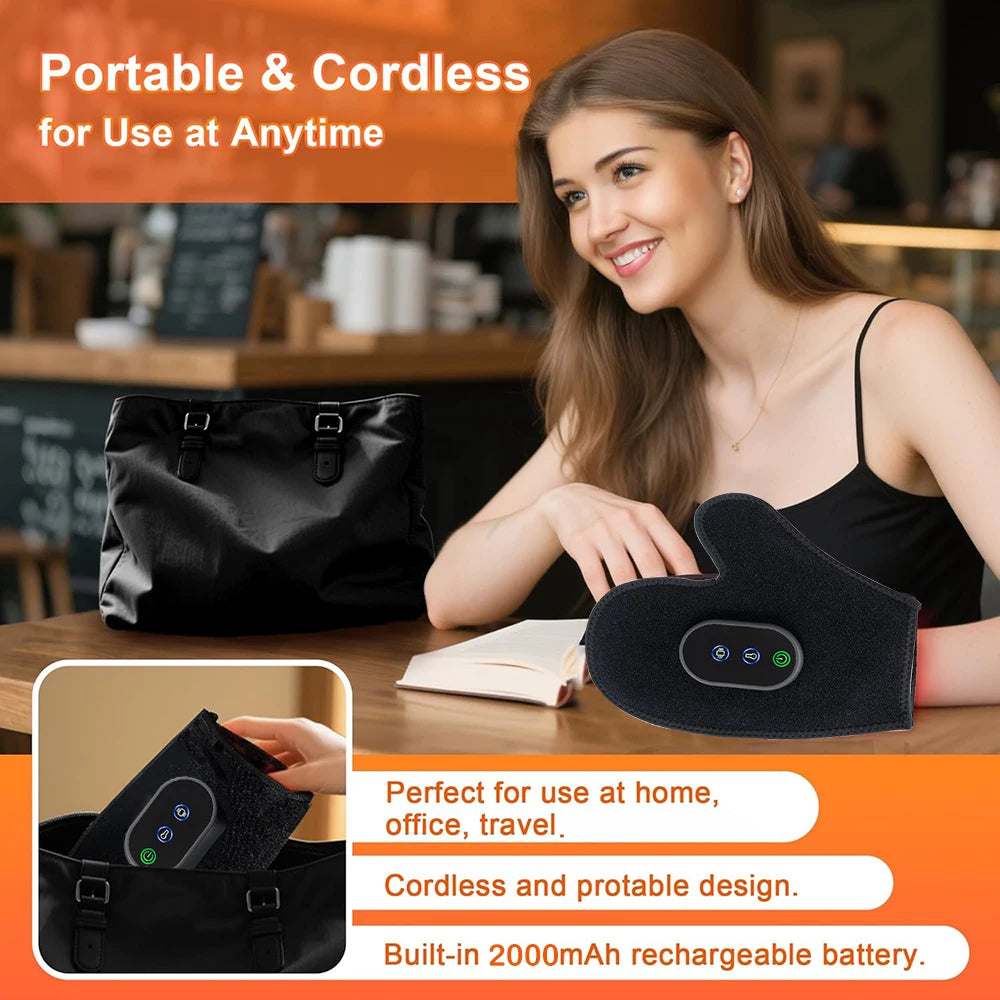 Portable Electric Hand Massager Finger Wrist Palm Glove For Relaxation