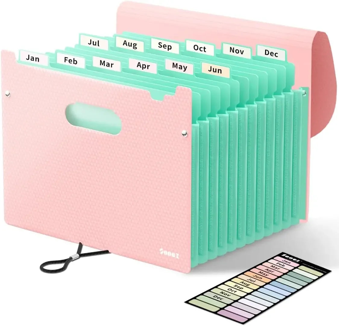 Accordion File Organizer With 12 Pockets
