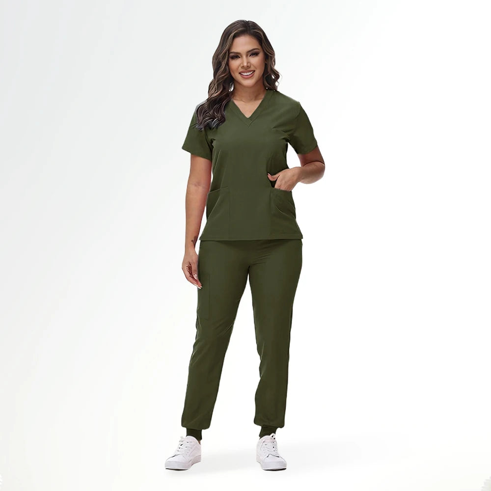 BAISITIMPLE Stretchy Medical Scrubs Uniform for Doctors and Nurses