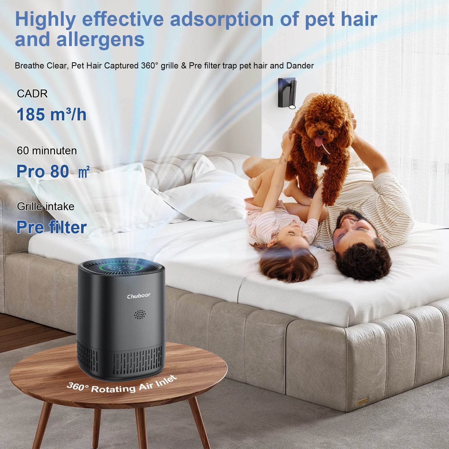 Chuboor Air Purifier for Bedroom Office with Sponge Filter