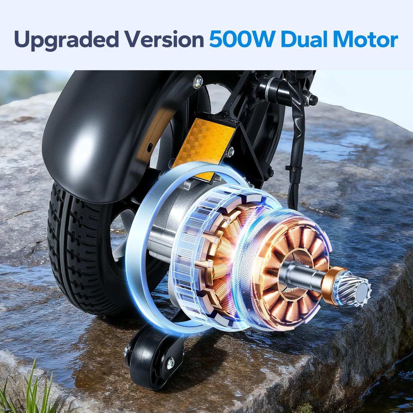 Cofoe Electric Wheelchair Foldable Dual Motors 500W Portable Mobility