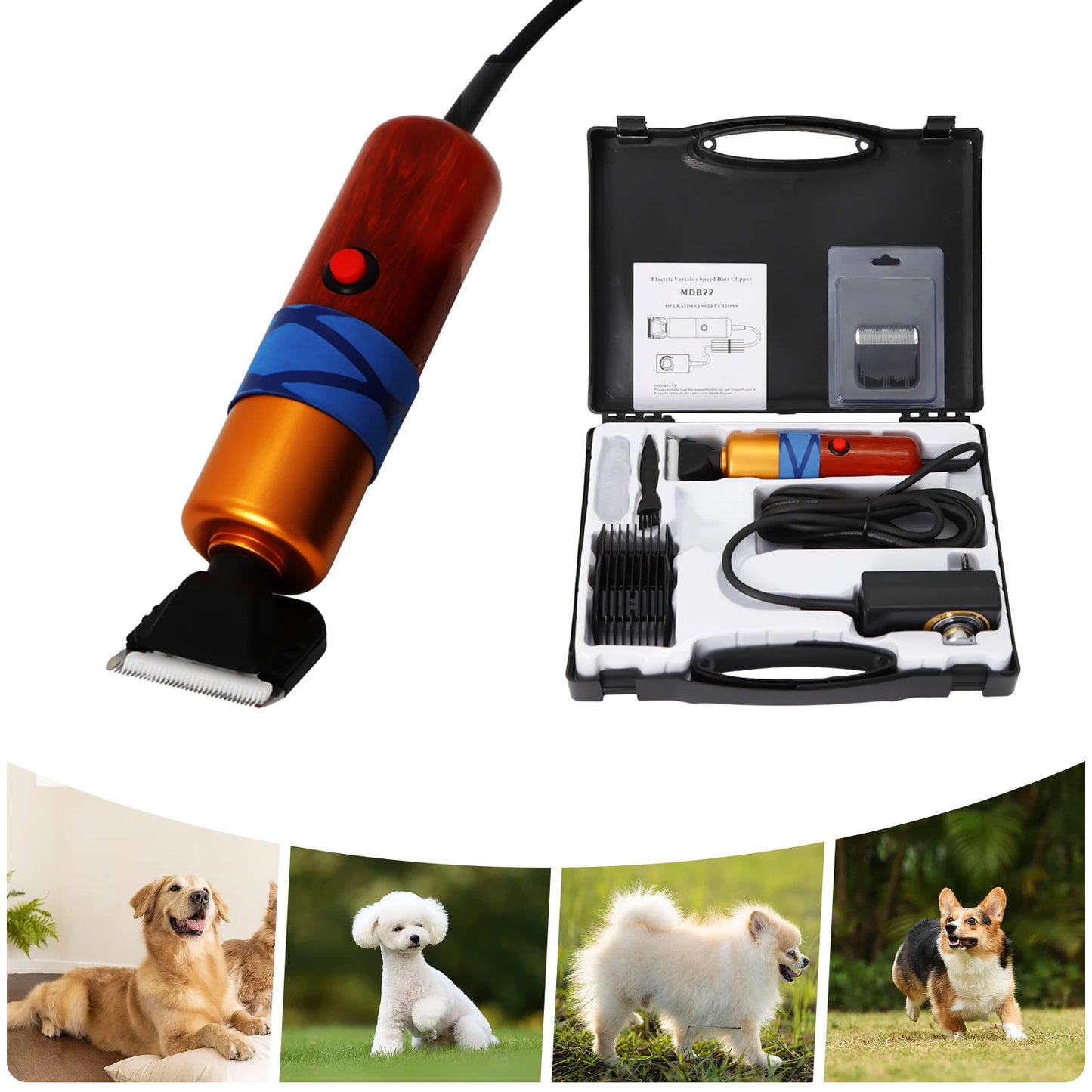Pet Hair Clipper Low Noise Professional Electric Trimmer For Pets
