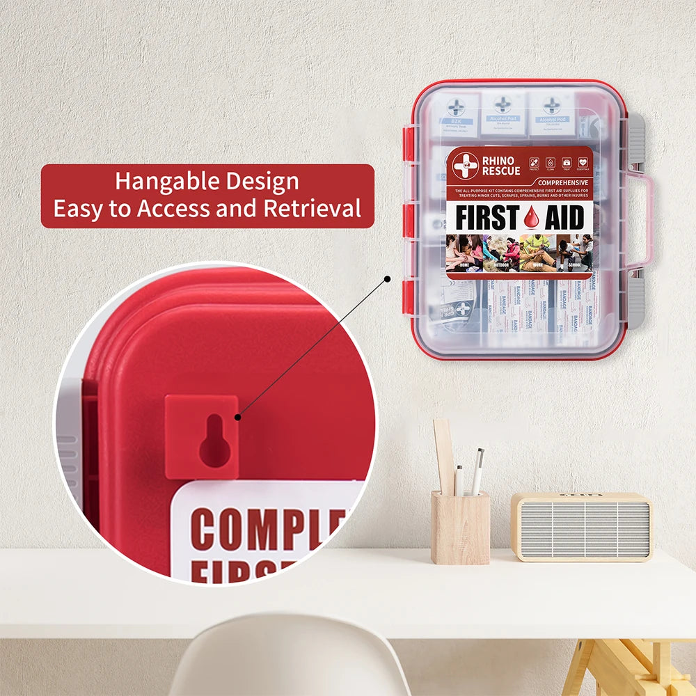 Rhino Rescue 350 Piece OSHA All Purpose First Aid Kit for Home Office