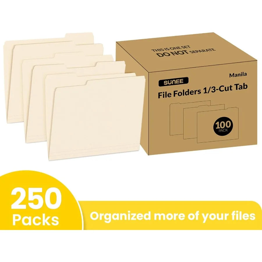 Manilla Folders One Third Cut Tabs 250 Per Box Durable
