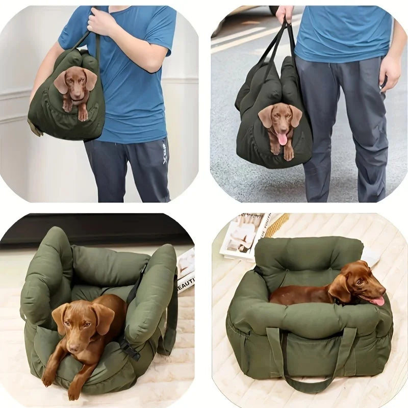 Dog Car Seat With Safety Belt Non Slip Pet Bed For Cars