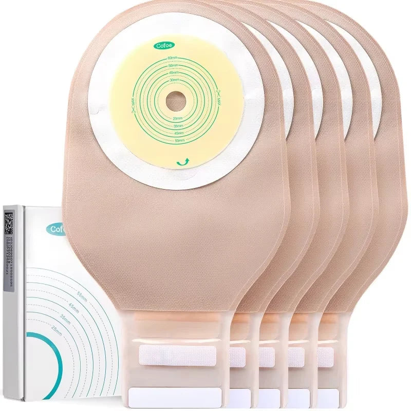 Cofoe Economical Drain Valve Colostomy Bags For Adults Clip Closure