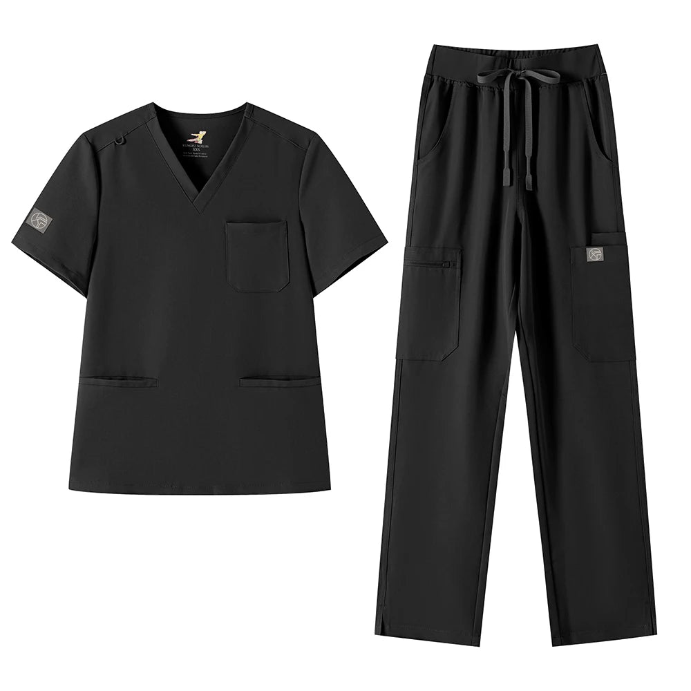 KUNGFU SCRUBSCN Ladies Dental Scrubs Set Two Piece