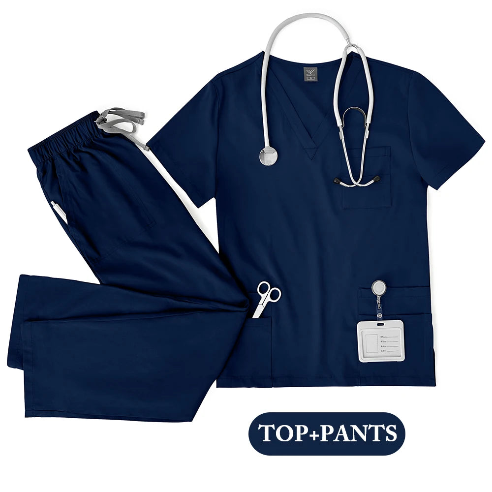 NONECN Unisex Scrubs Set Medical Uniform for Nurses and Doctors
