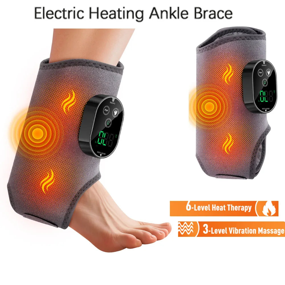 Hailicare Rechargeable Electric Ankle Brace Massager With Hot Compress