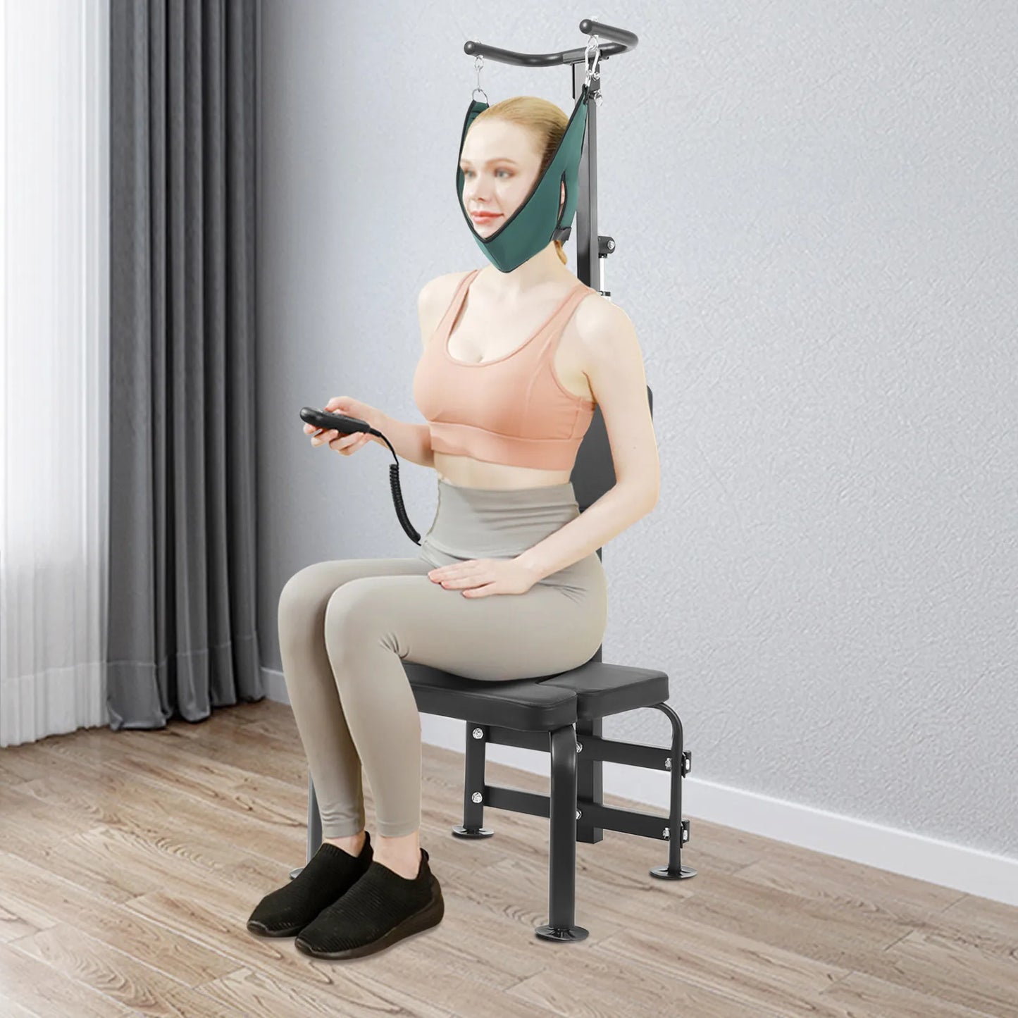 Bymaocar Electric Cervical Traction Device Neck Stretcher With Remote