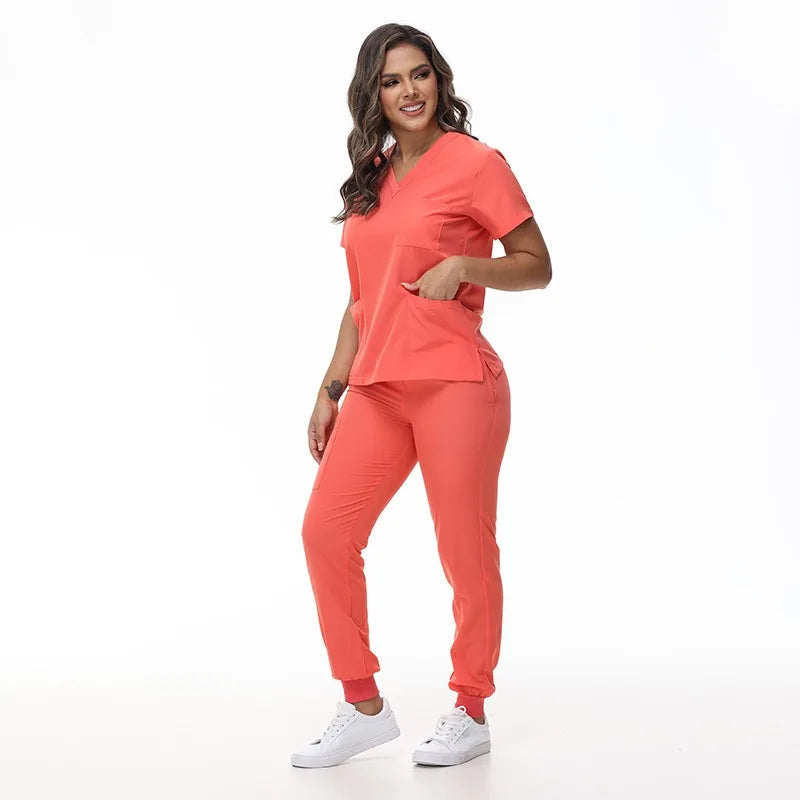 BAISITIMPLE Stretchy Medical Scrubs Uniform for Doctors and Nurses