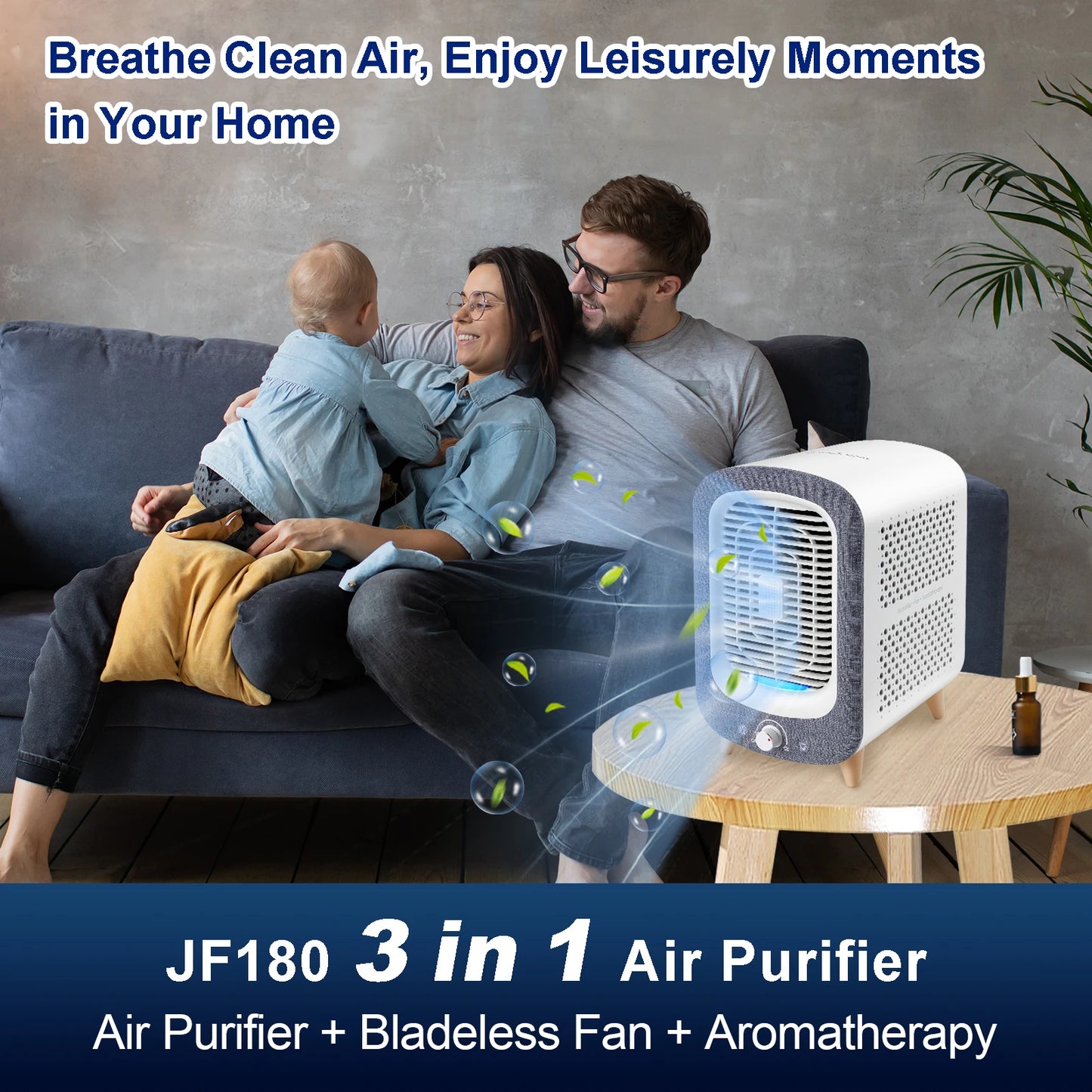 Jafanda Air Purifier For Home Bedroom HEPA Activated Carbon