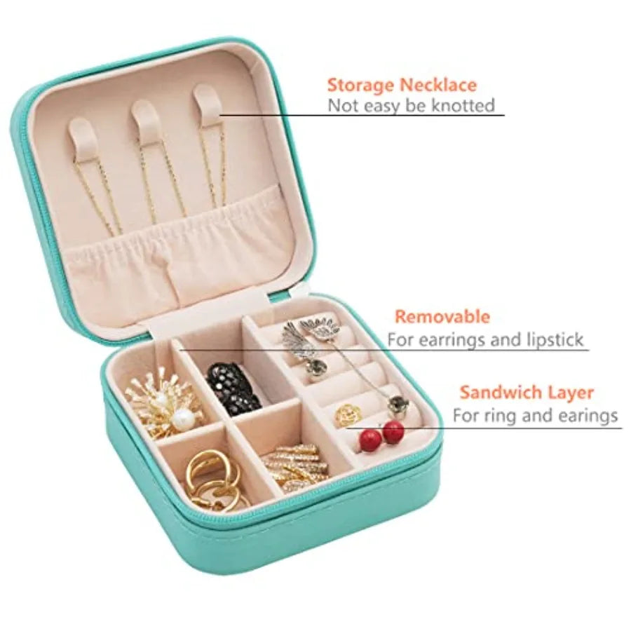 MDNGCN Mini Jewelry Travel Case Portable Organizer For Rings And Earrings