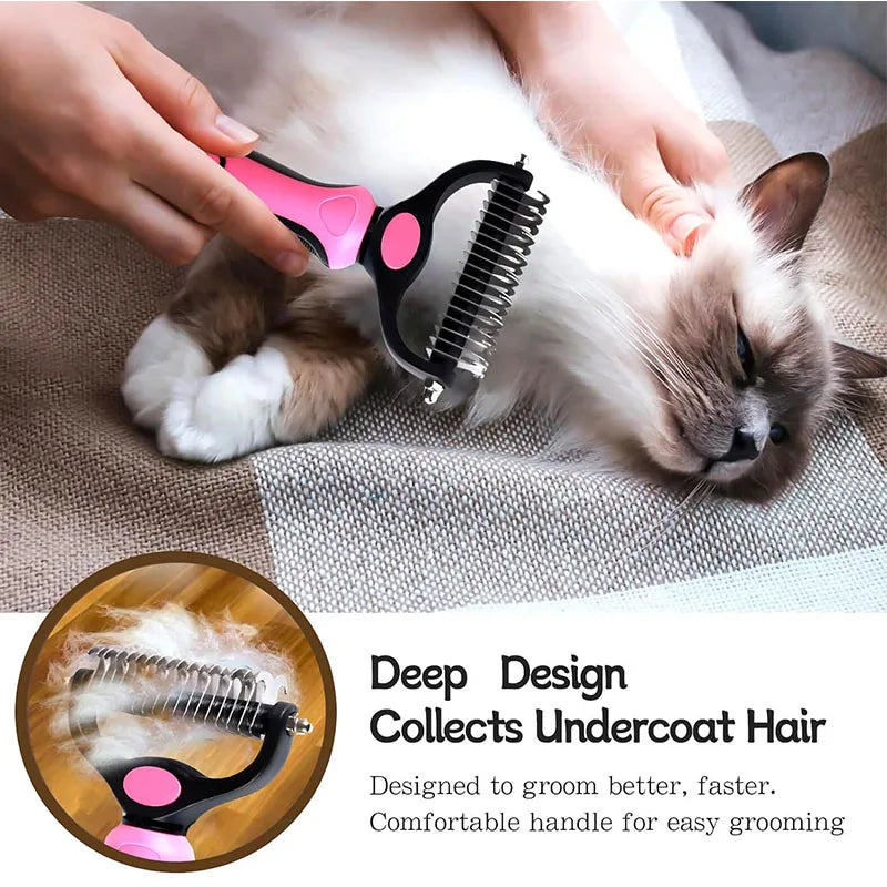 Pet Deshedding Brush For Dogs And Cats Cleaning Grooming Tool