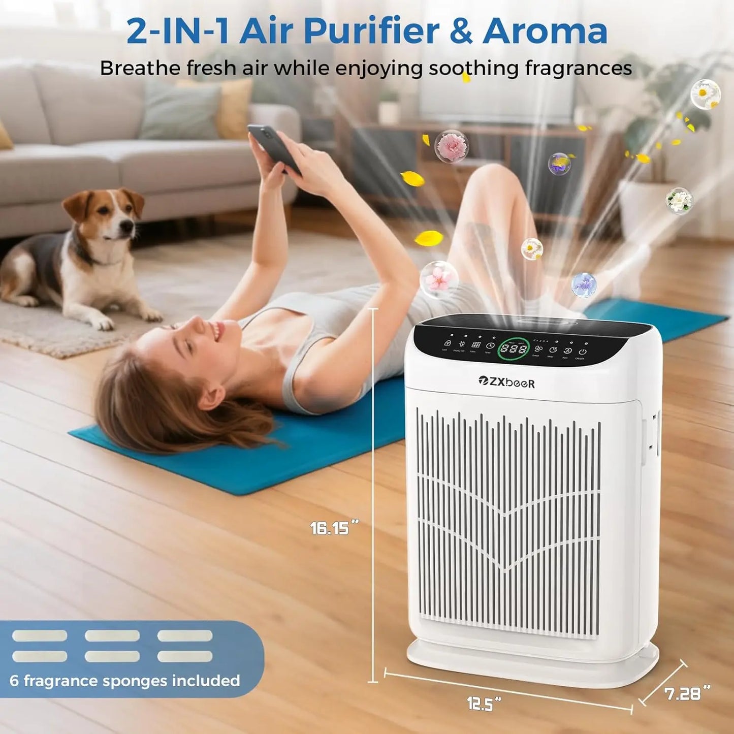 Large Room Air Purifier With HEPA Filter And PM2.5 Sensor