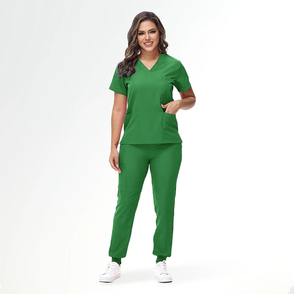 BAISITIMPLE Stretchy Medical Scrubs Uniform for Doctors and Nurses