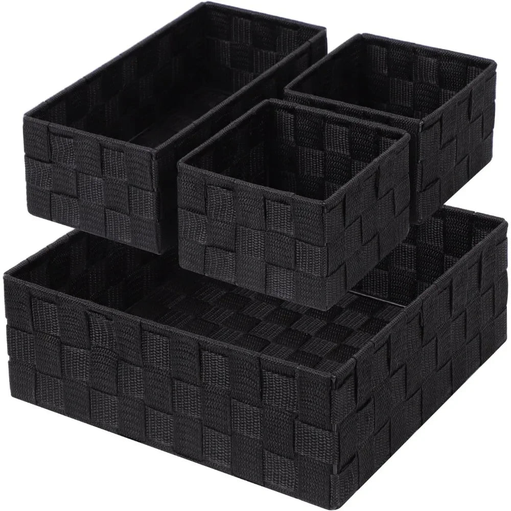 Woven Storage Basket Organizer Cube Box For Closets And Shelves