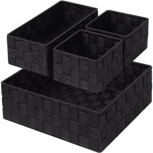 Woven Storage Basket Organizer Cube Box For Closets And Shelves