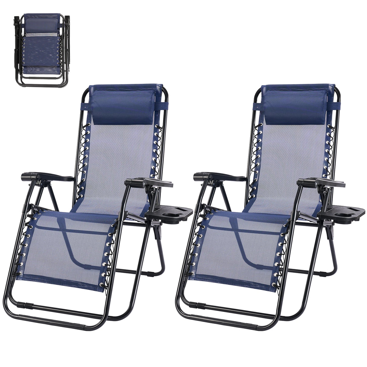 MCQ Outdoor Zero Gravity Folding Recliner Lounge Chair With Pillow