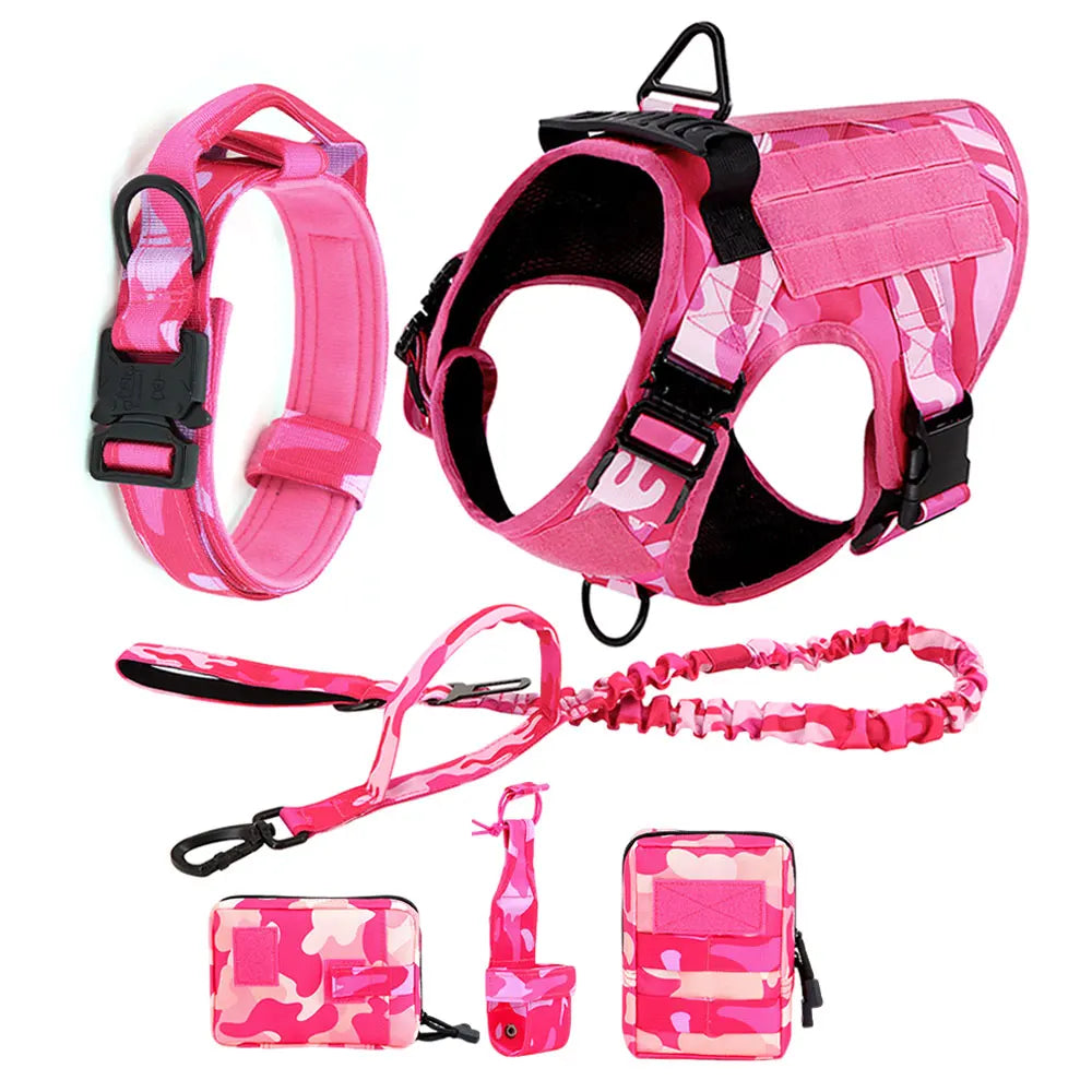 PETRAVEL Military Camouflage Dog Harness Adjustable Nylon Tactical Vest