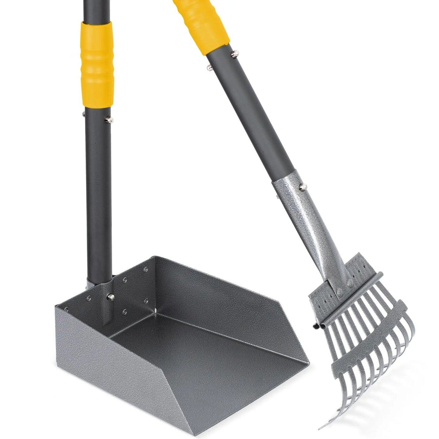 Dog Pooper Scooper Set With Long Adjustable Stainless Handles