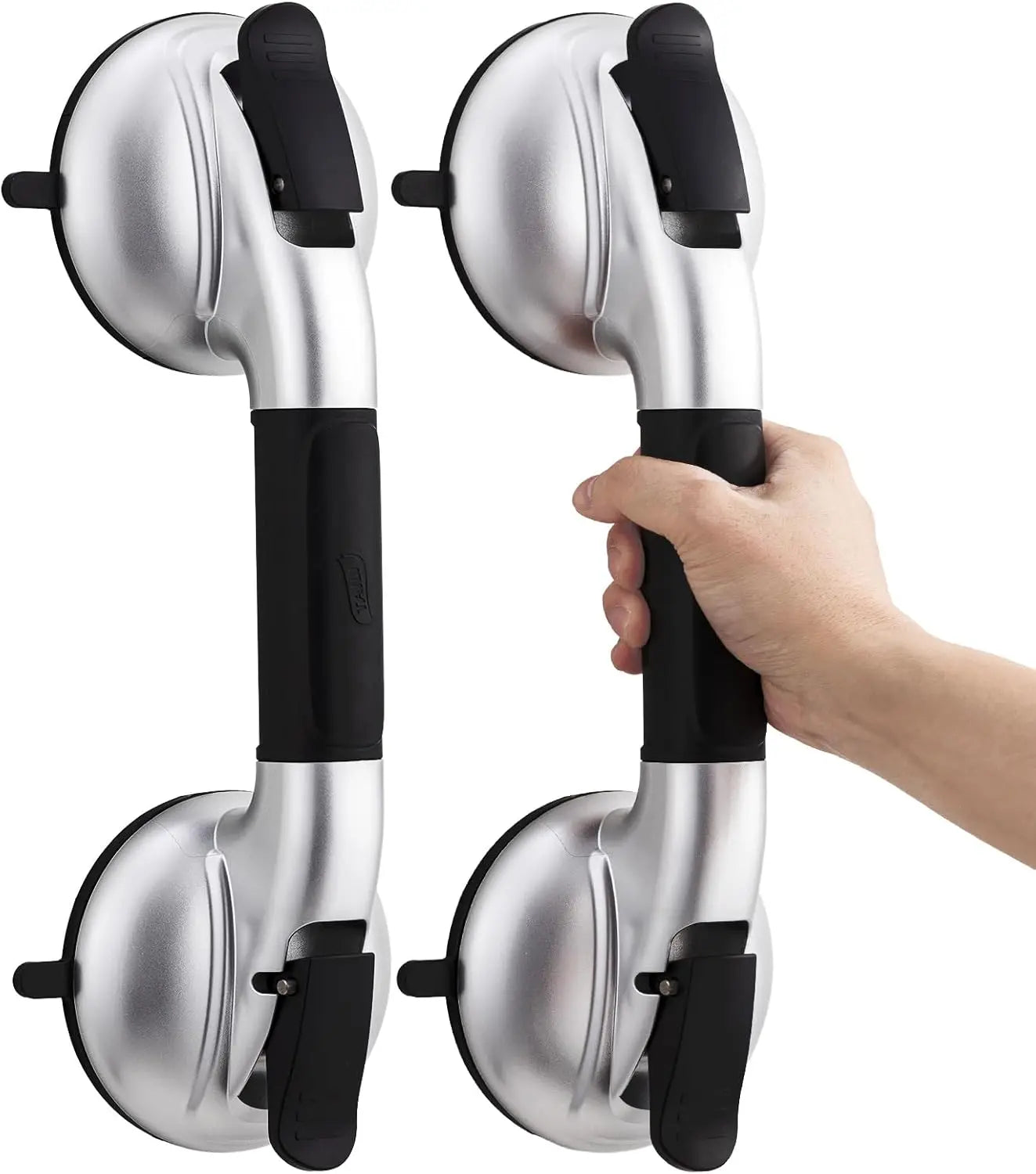 TAILI Grab Bars for Bathtubs and Showers,2 Pack Shower Handles for Elderly Suction,Maximum 330lbs,Shower Bar with Upgraded