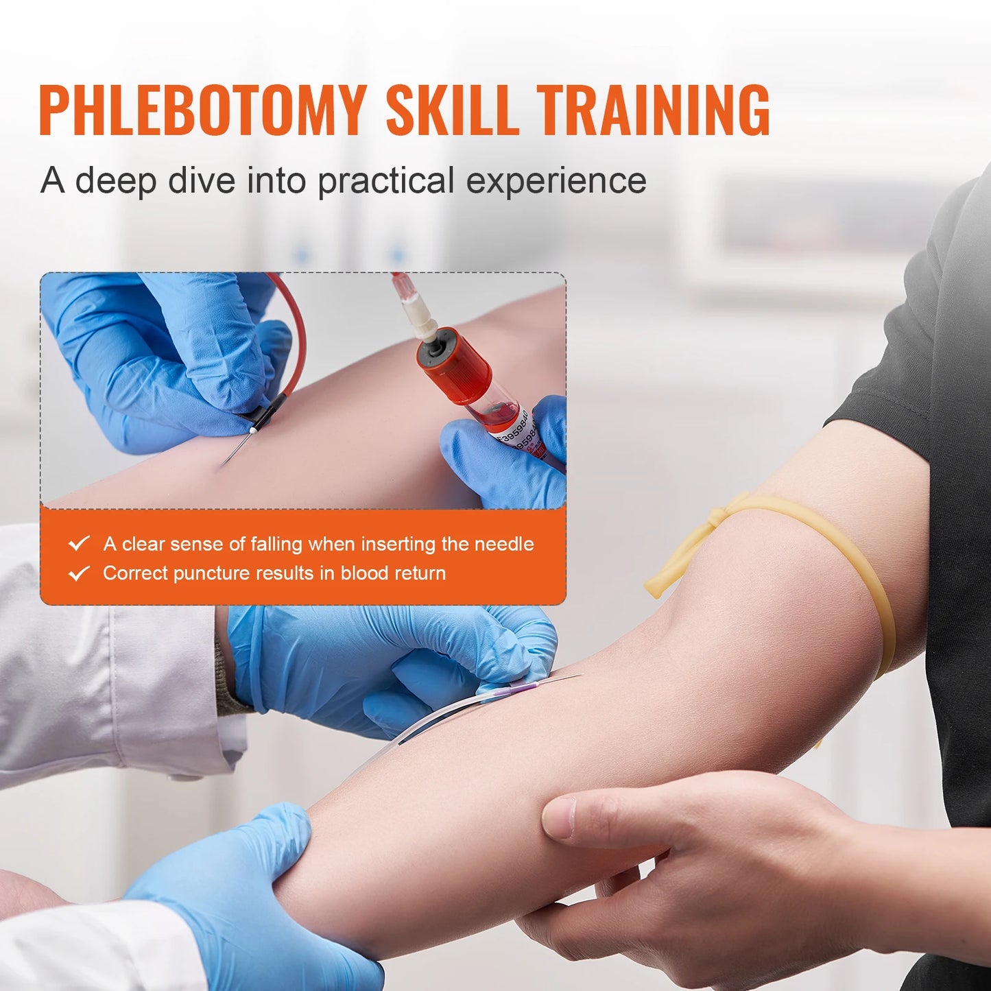 SucceBuy Phlebotomy Practice Kit IV Venipuncture Training With Carrying Bag