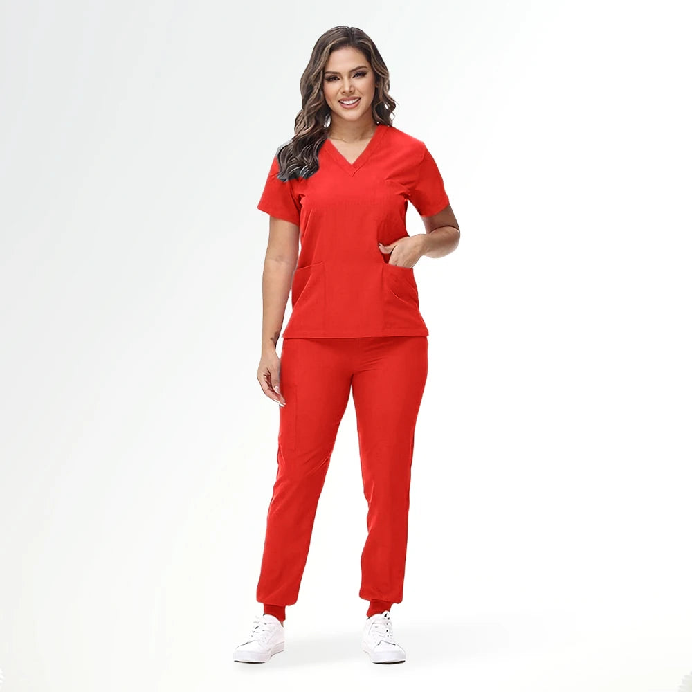 BAISITIMPLE Stretchy Medical Scrubs Uniform for Doctors and Nurses