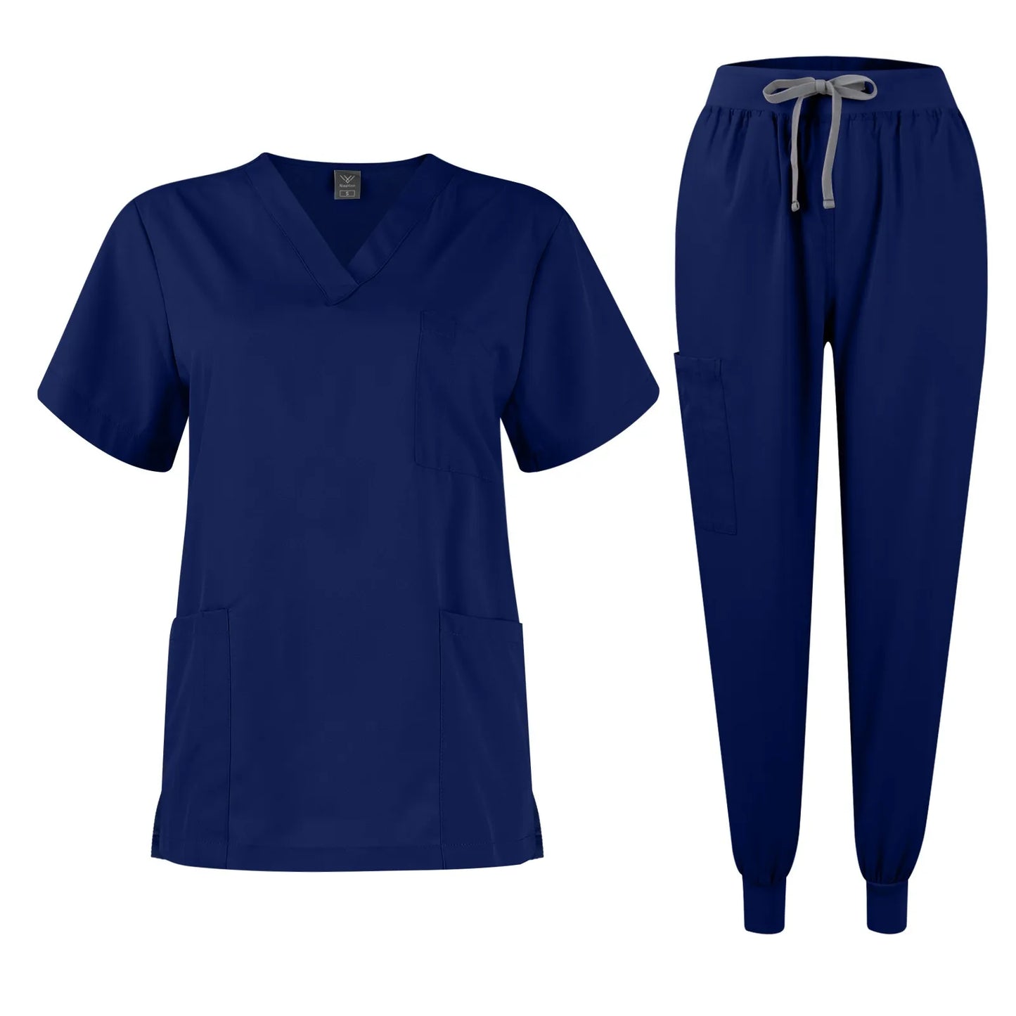 Eillysevens Women Nurse Uniform Quick-Dry V-Neck Short Sleeve Set