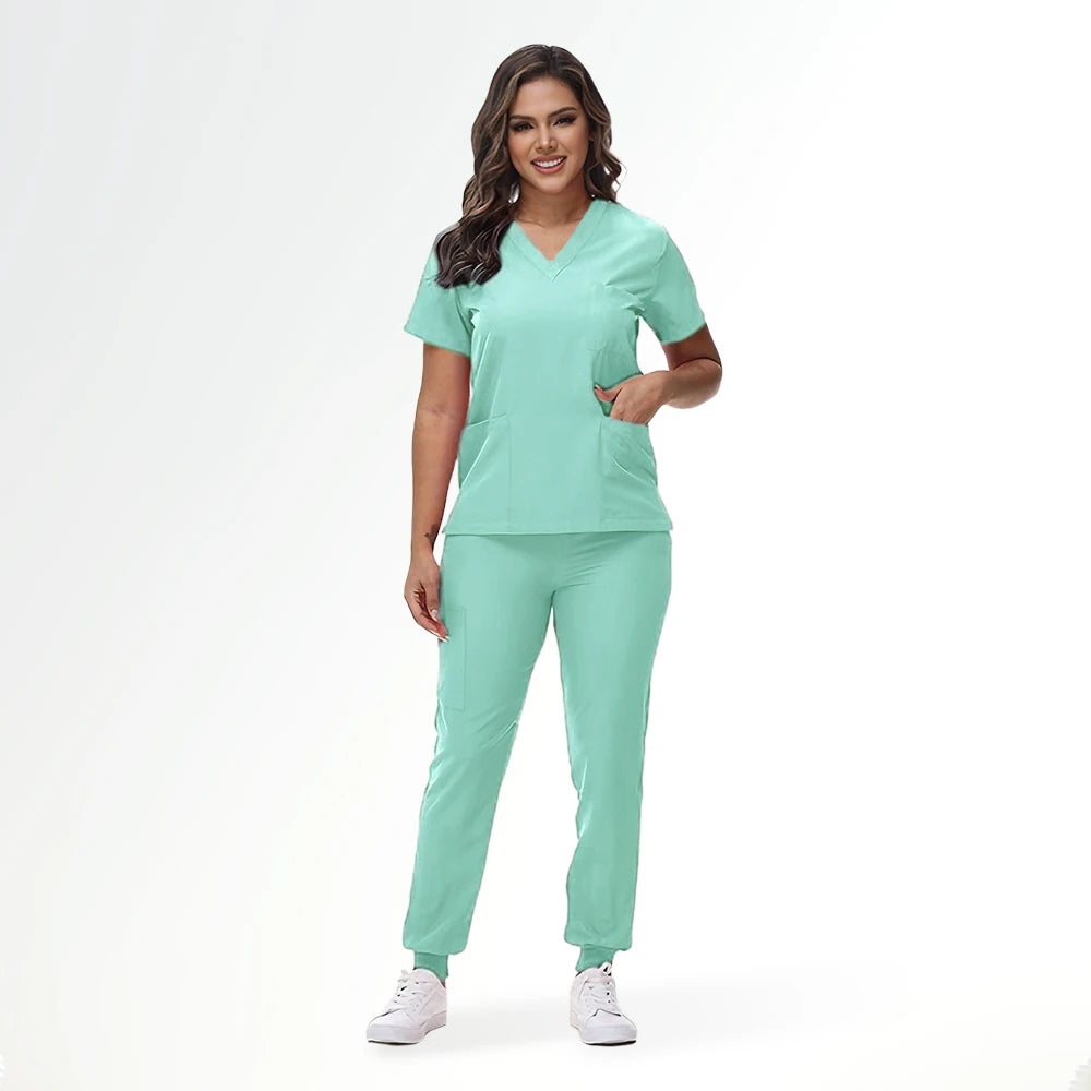 BAISITIMPLE Stretchy Medical Scrubs Uniform for Doctors and Nurses