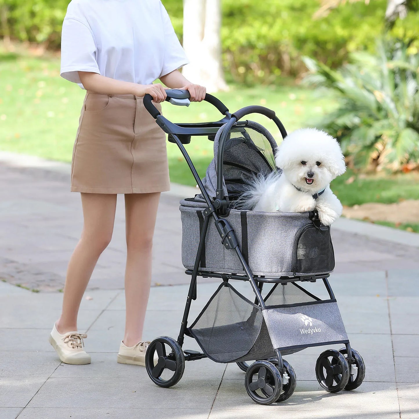 3 In 1 Pet Stroller With Removable Carrier All-Terrain Waterproof