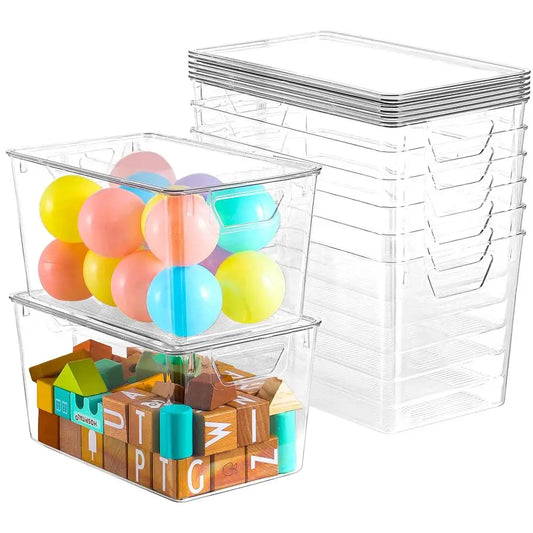 Clear Stackable Storage Bins With Lids For Organization