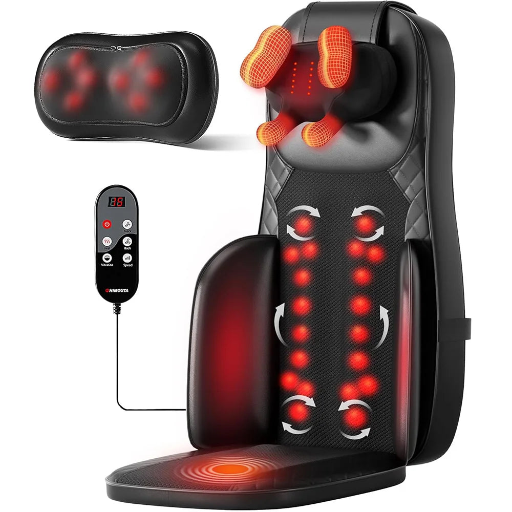 HIMOUTA 3 In 1 Shiatsu Neck Back Massage Cushion Heat