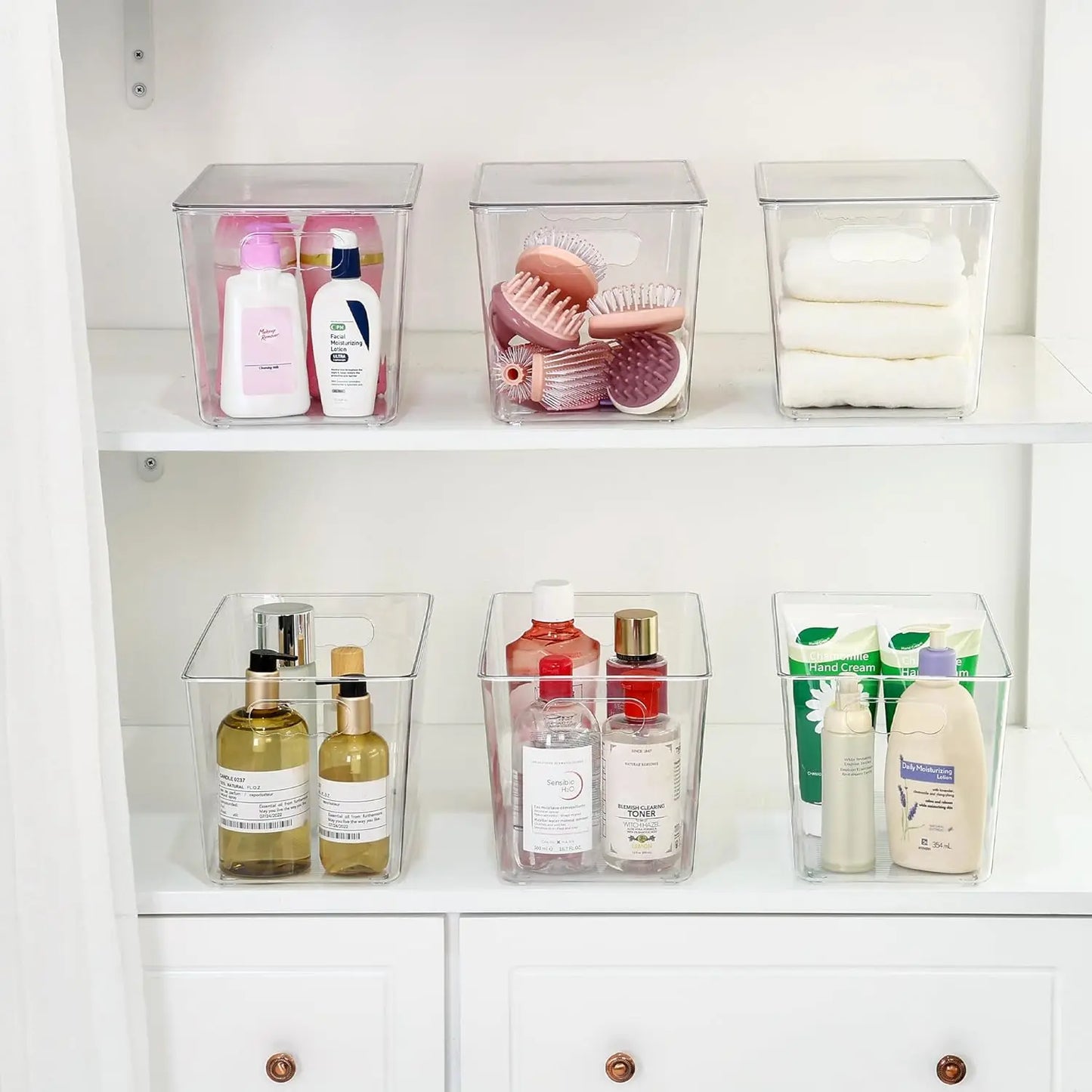 Clear Stackable Storage Bins With Lids 8 Pack For Pantry
