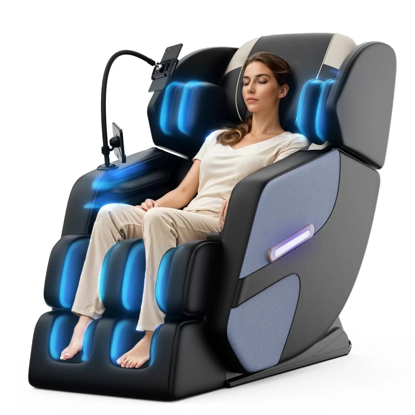 Zero Gravity Leather Massage Chair With Auto Modes And Airbags