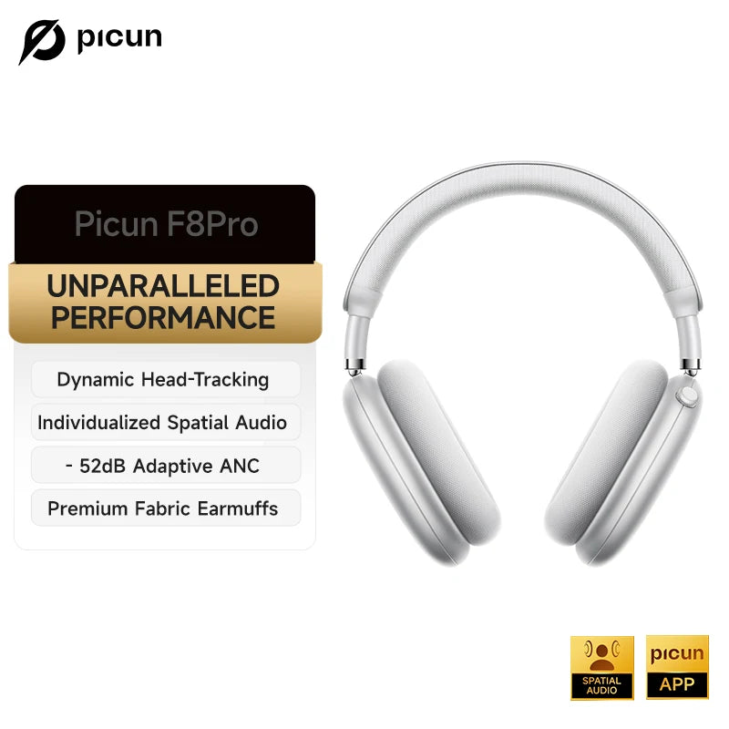 Picun F8 Pro Wireless ANC Headphones With Spatial Audio
