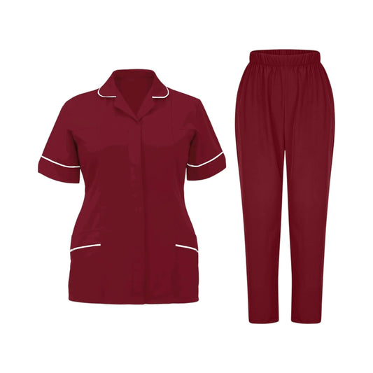 Eillysevens Womens Nurse Uniform Quick Dry VNeck Pocket Scrub Set