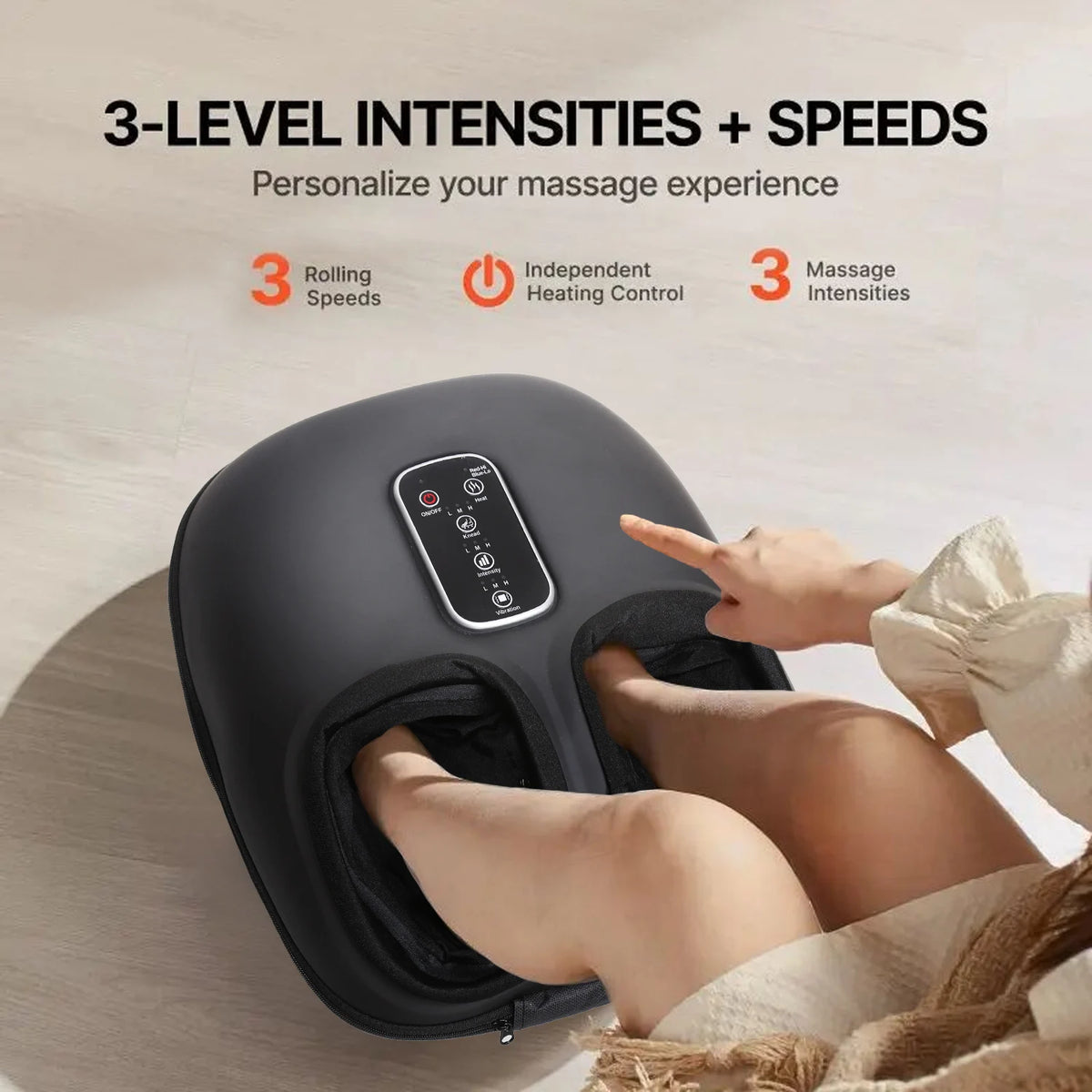 LEERCON Automatic Foot Massager With Kneading Rollers And Airbags