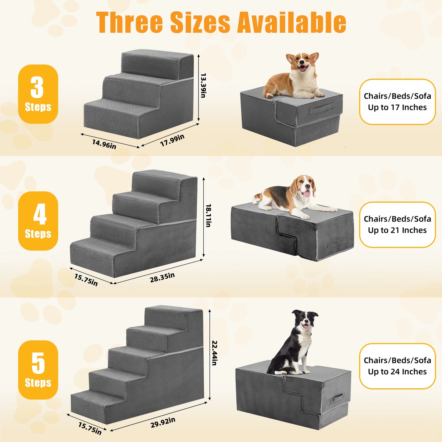Foam Dog Stairs Ramp Right Angled For Small Dogs Indoor