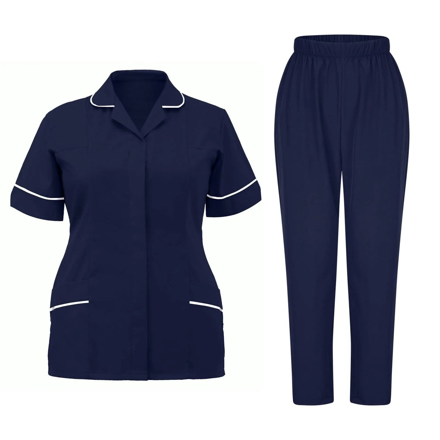 Eillysevens Womens Nurse Uniform Quick Dry VNeck Pocket Scrub Set