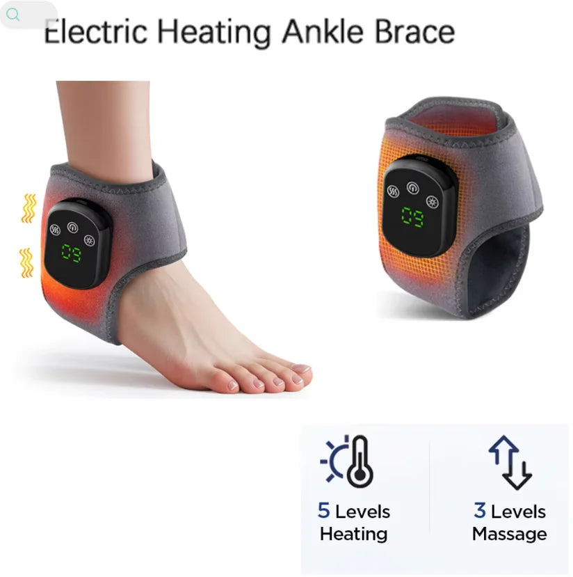 Hailicare Rechargeable Electric Ankle Brace Massager With Hot Compress