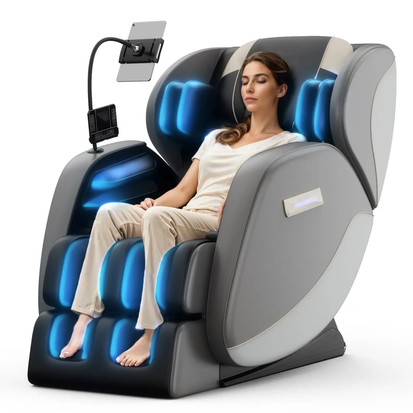Zero Gravity Leather Massage Chair With Auto Modes And Airbags